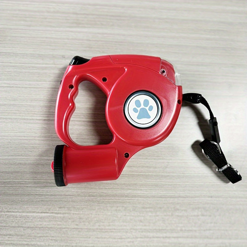 Pet Retractable Black Leash with a Trash Bin, Dog Leash, Pet Leash, Includes Free Trash Bags.