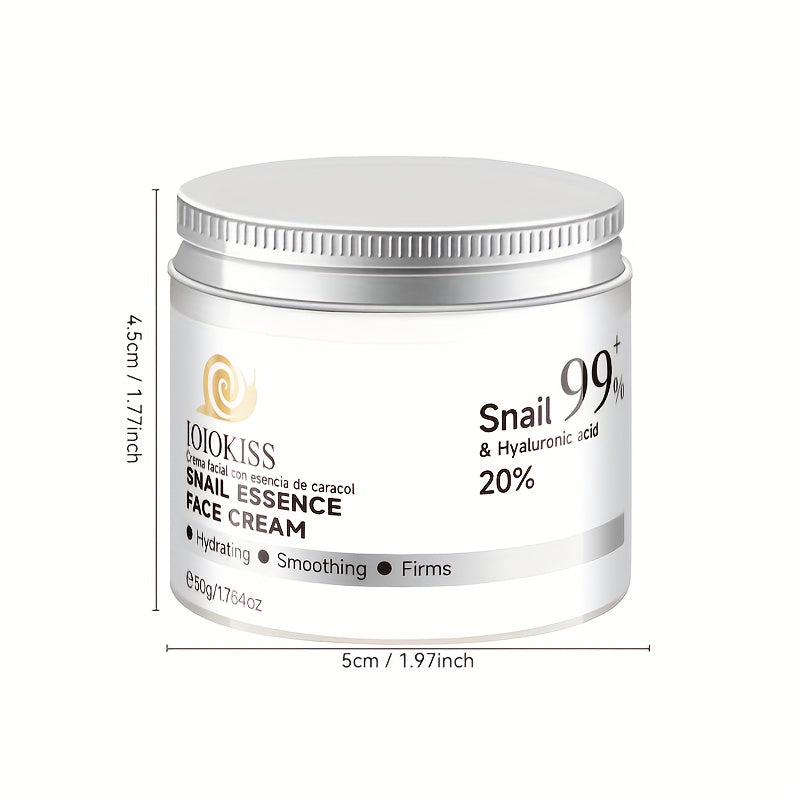 99% Snail Mucin Face Cream | Hydrating & Firming with Niacinamide & Collagen, Ginseng Moisturizer for Dry, Loose Light Beige | 24-Hour Nourishing, Suitable for All Light Beige Types, Day & Night Use, Creates Radiant Glow