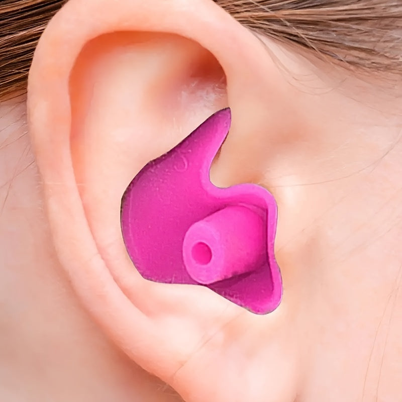 5 Pairs Set Silicone Swim Earplugs Set - Reusable, Surfing & Water Sports - Comfortable Sleep Earplugs in Black, Pink, Blue, Yellow, White Beach Swimming Water Pool Accessories Sports Supplies
