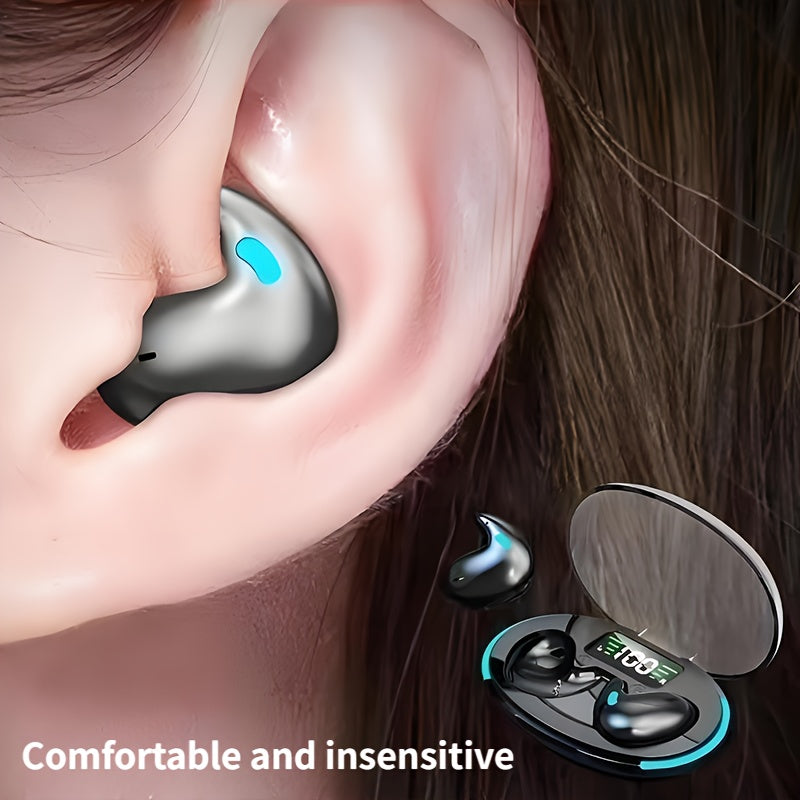 NEW Arrivals Wireless Earphones Feature Painless Wearing for Long Hours, High - Quality Heavy Bass Sound, Cool Lighting, Smart Digital Display, and Long Battery Life, Transparent Canopy.