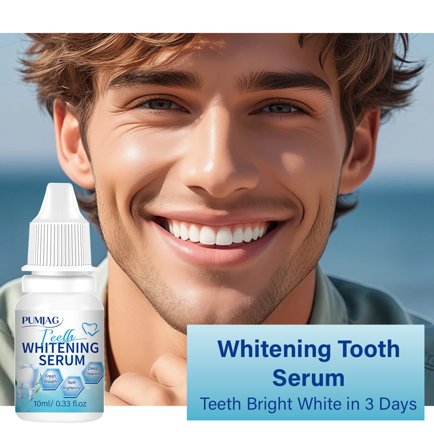 Teeth Whitening Serum, Mint Flavor, Fast Acting Teeth Whitening Serum, Prevents Plaque By Brushing, Deep Cleaning Formula Teeth Whitening Gel, Confidence To Reveal Snowy Teeth, Suitable for Men and Women, 10ml