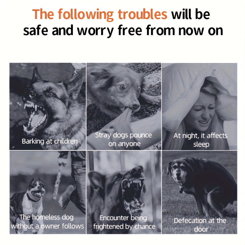 Professional Ultrasonic dog training bark stopper, triple-core inverter anti-barking deterrent device, 8.0 meter + LED flashlight, rechargeable and portable, pet-safe, Anti-Bark Device, Dog Barking Solution, Portable Anti-Bar