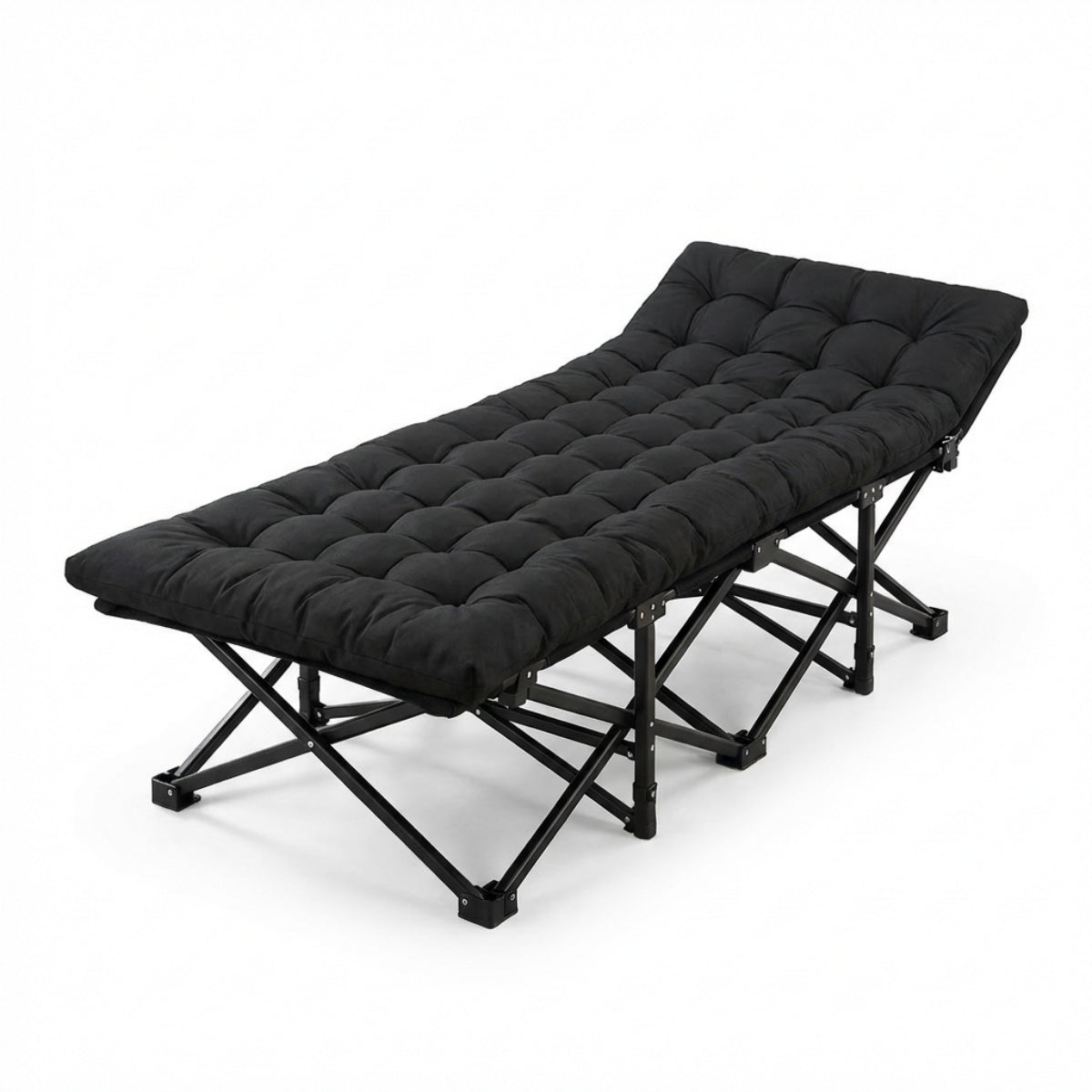For Beach Camping Cot Large Folding Bed Deck Chair , Lightweight Guest Bed with Adjustable 6 Positions, Comfortable Mattress And Pillows, Breathable Fabric, Portable Durable, Suitable for Outdoor Use