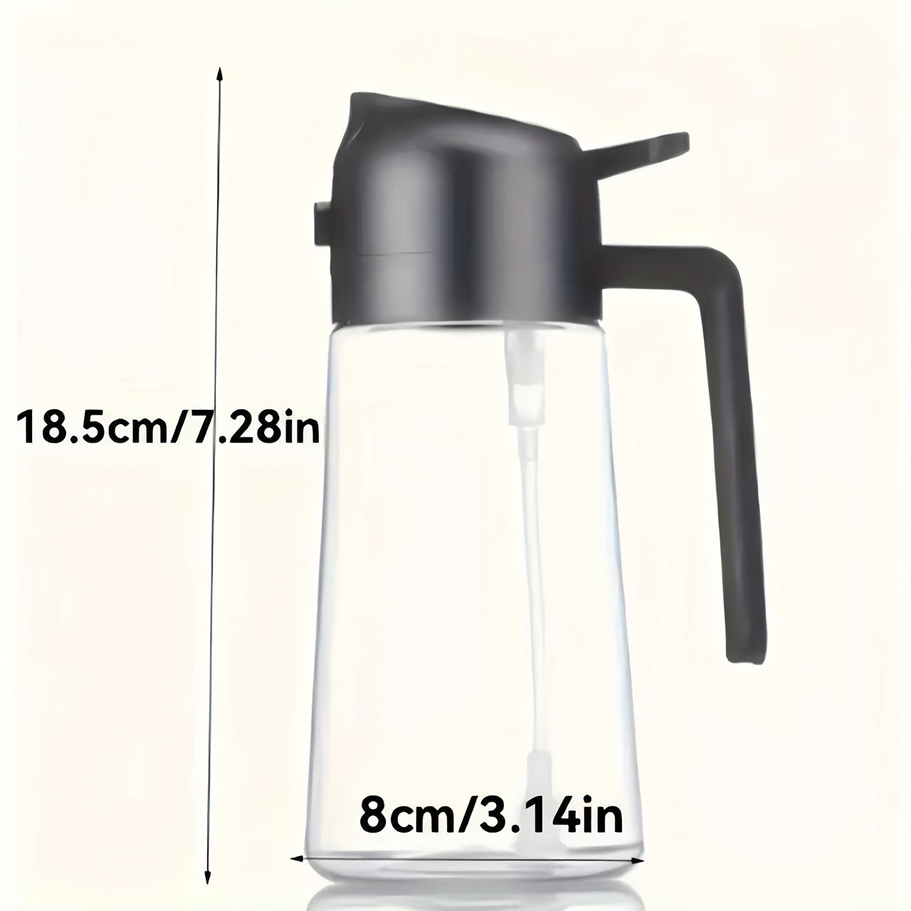 2 in 1 470ml Leak-Proof Dual Oil Dispenser Bottle, Made of Plastic with a Dual-squeeze Cap, Ideal for Cooking, Frying, Salad Dressings, Grilling, Air Frying, Outdoor Barbecues, and Home Kitchen Use. Easy to Clean and Durable