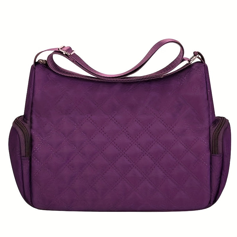 3 Colors New Large Square Women's Crossbody Bag, Stylish Shoulder Bag Made of Oxford Fabric, Versatile And Fashionable [Zipper Pull Direction Random] Women Apparel Accessories