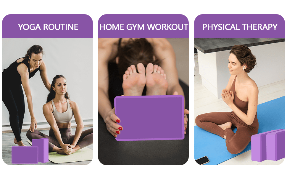 2 PCS Set  Professional Yoga Blocks Home Gym Outdoor| High-Density EVA Lightweight, Stable Support for Pilates Stretching, Essential for Home Gym Sports Accessories