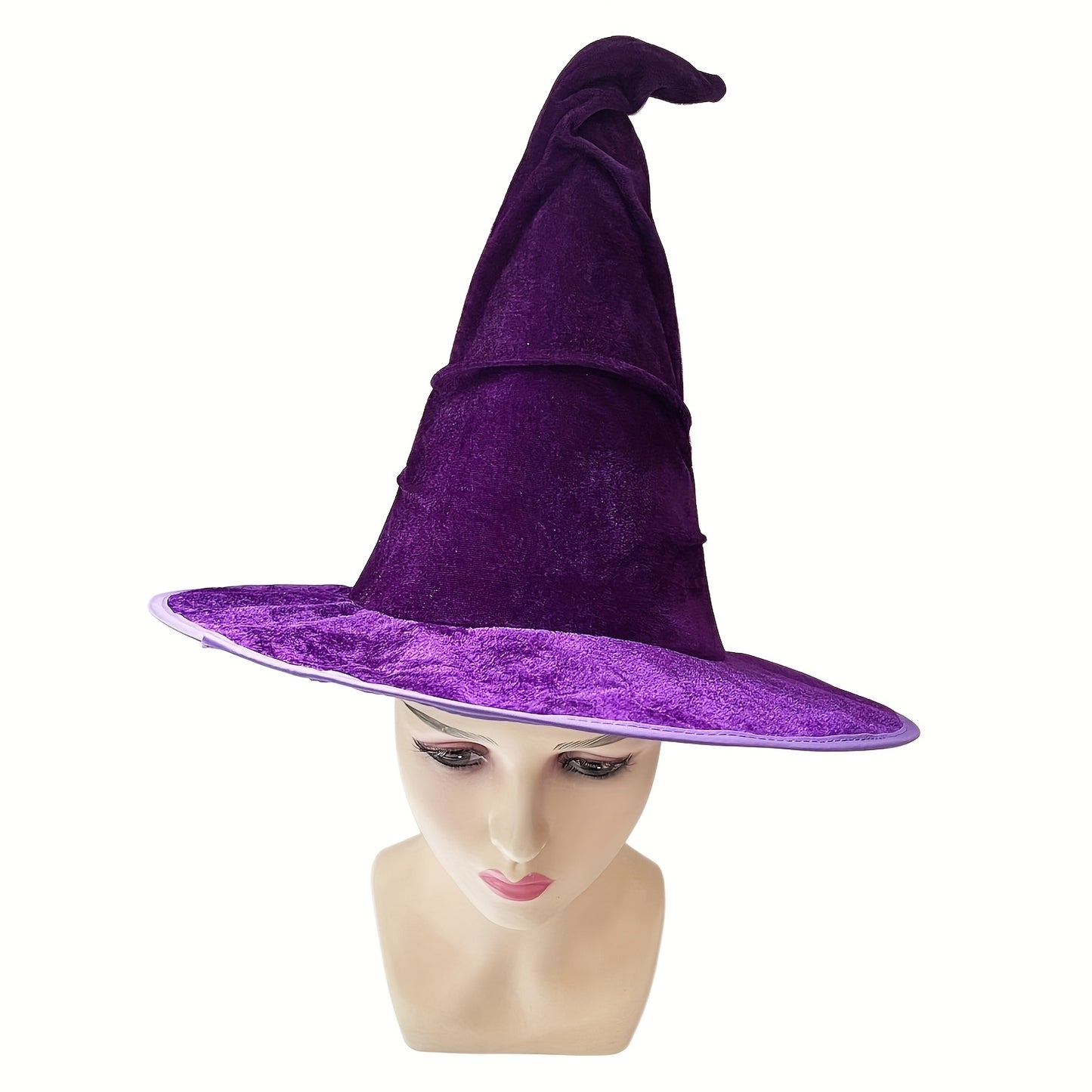 Witch Velvet Hat Halloween Party Hat Mystery Black/Purple Witch Hat Carnival Wizard Hat Hair Accessory Family Gathering Birthday Party Hat Black Wizard Costume Accessories Event & Party Supplies