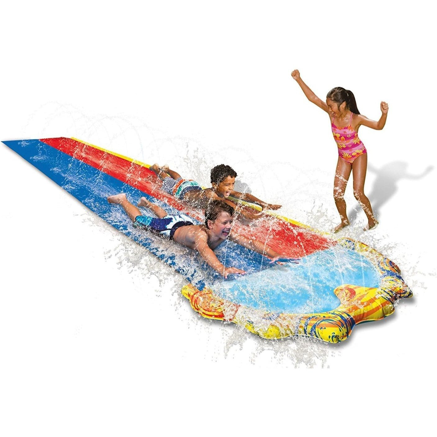+14 Teenagers Adults 16ft Splash Sprint Racing Water Slider for Home Lawn Use Water Sports Accessories Summer Water Games Supplies