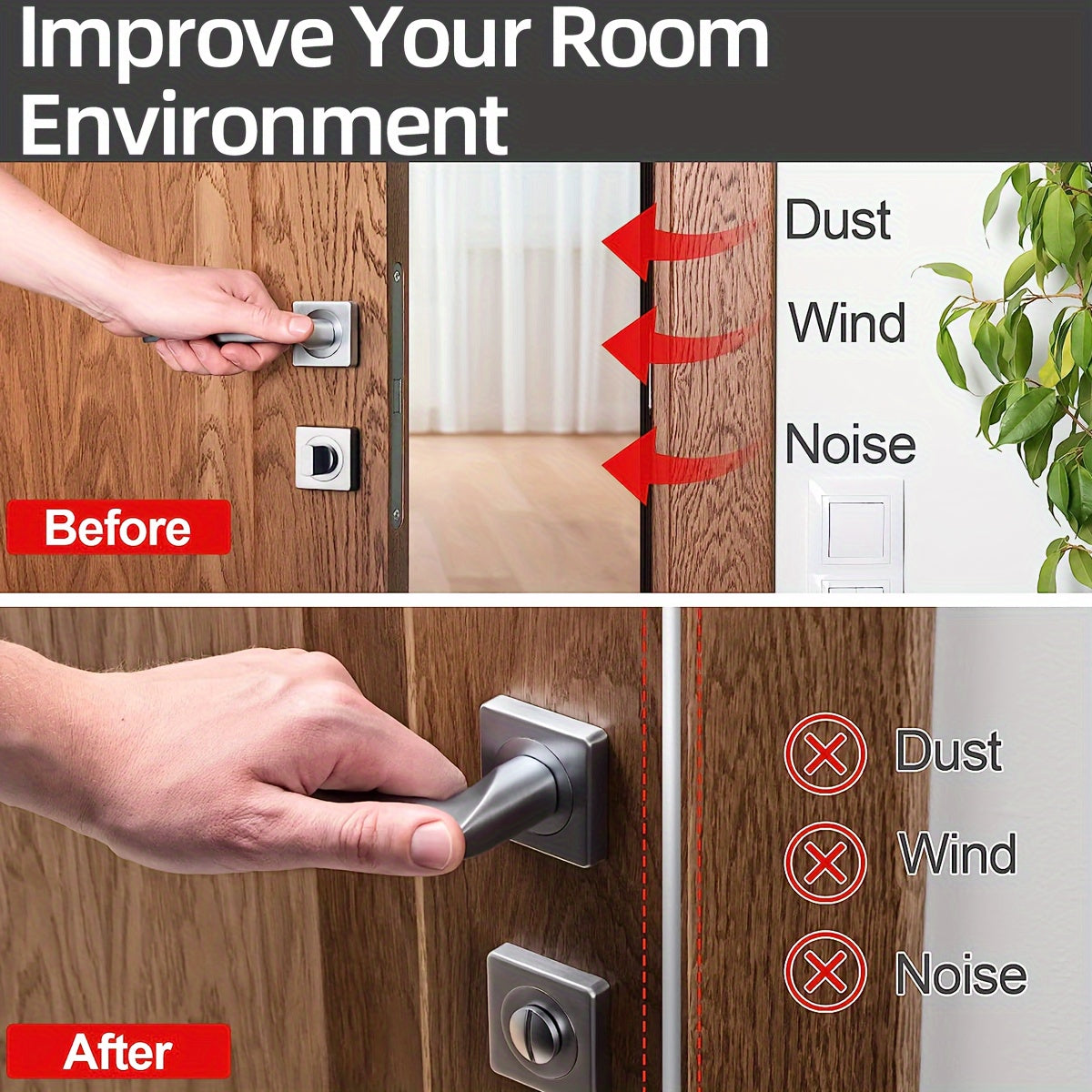 3.05 Meter Door Weather Stripping Door Seal Strip, Self-Adhesive Rubber Door Insulation Weather Strip for Window and Door Soundproofing D Shape, Weather Stripping for Door Frame Gap Blocker Repair Maintenance Tools