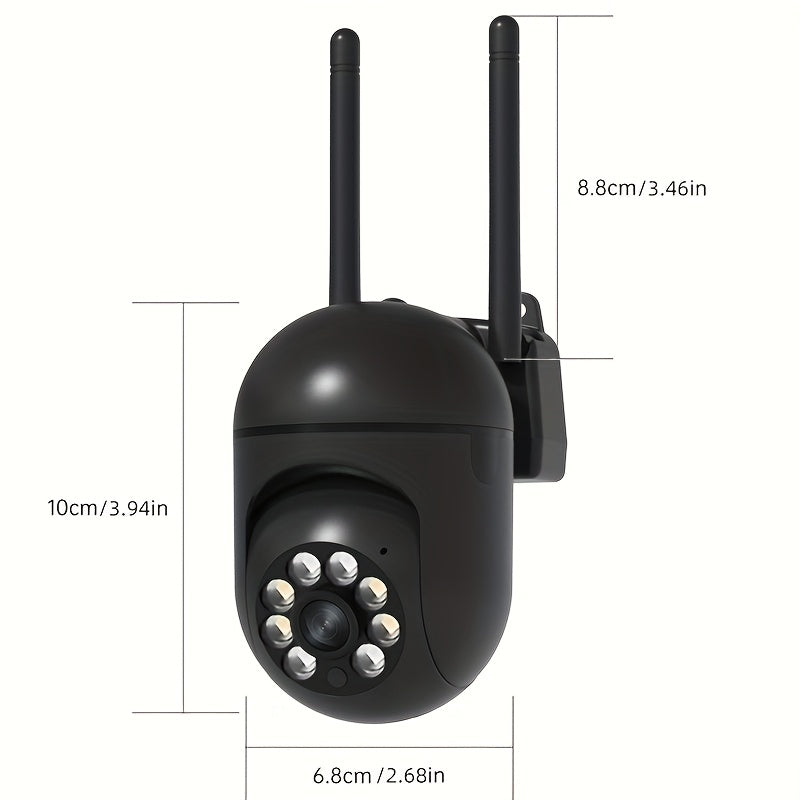 1080P Smart Camera with AI Human Tracking, 355° PTZ Pan/Tilt/Zoom, Two-Way Talk, Color Night Vision, USB-Powered /Outdoor Surveillance System