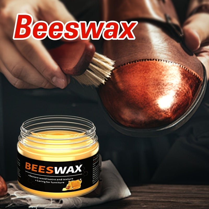 NEW Arrivals Premium Beeswax Leather Shoe Polish - Natural Conditioning Wax for Boots, Bags & Furniture Protection, Deep Shine & Scratch Prevention, Safe for Men & Women, Shoe Polish for Shoes, Furniture Waterproofing, Protec