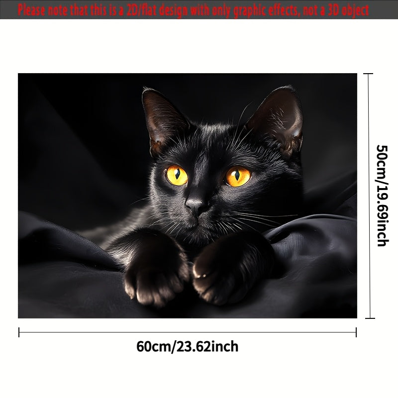 Black Cat Rubber Oven Lid Pad - Non-Slip Heat-Resistant Scratch-Resistant Washable Design with Playful Cat Face & Paw Print Pattern, Suitable For Glass Ovens, Toaster, Washing Machine & Dryer, for home Decor