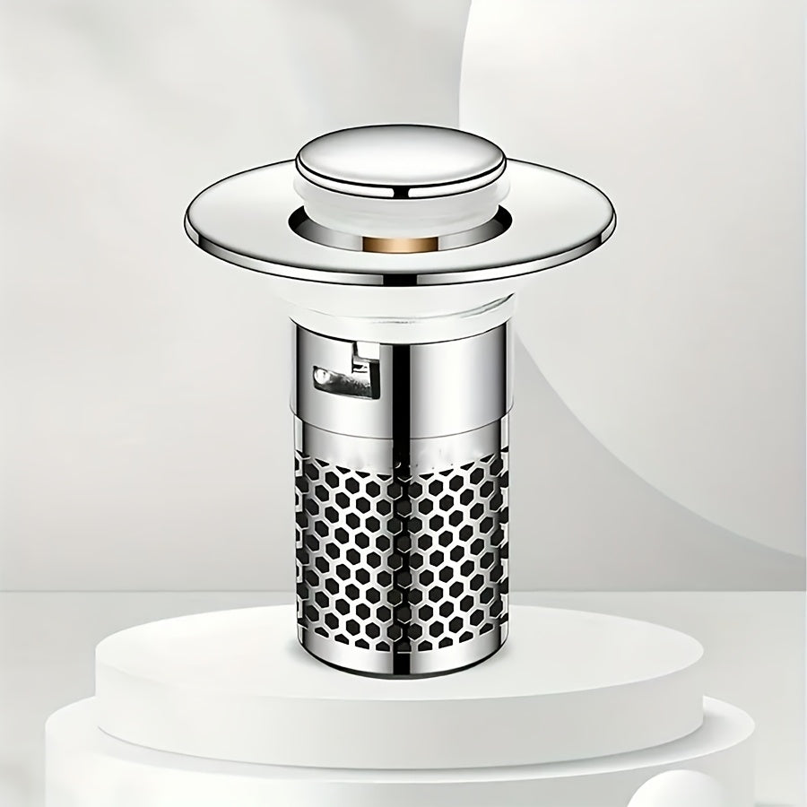 Heavy-Duty 304 Stainless Steel/Brass Bathtub & Shower Drain Compatible for Bathtub/Shower - Odor-Resistant -Rust Drain with Hair Catcher, Quick-Draining Sink Stopper, Easy Installation - Modern Cylindrical Design for home Bat