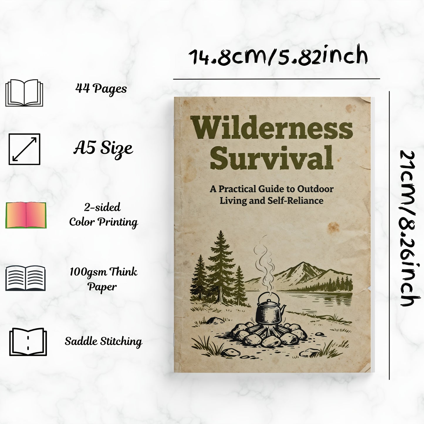 Wilderness Survival Journal for Camping, Hiking & Bushcraft – Outdoor Skills Bible with Fire-Making, Shelter Building, Water Purification, Hunting & Emergency Tips for Preppers & Nature Lovers