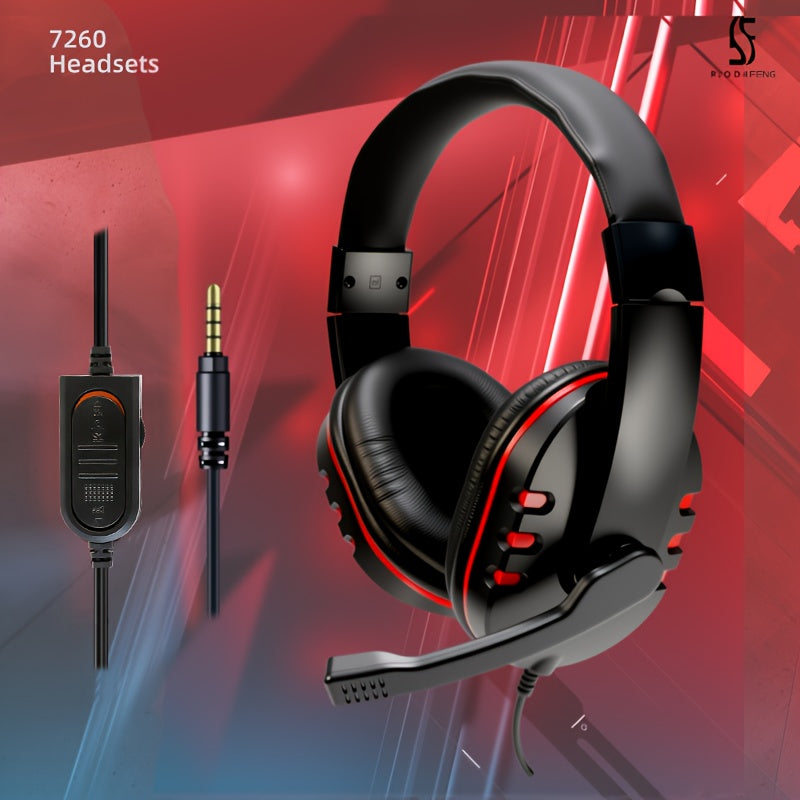 Wired Over-Ear Headset with Microphone for Work Meetings, Study Recording and Gaming Entertainment - Compatible: PS4/PS5/Xbox One/SWITCH / Mobile Phones & PC Tablets etc., comfortable to wear clear call, Lightweight Headphone