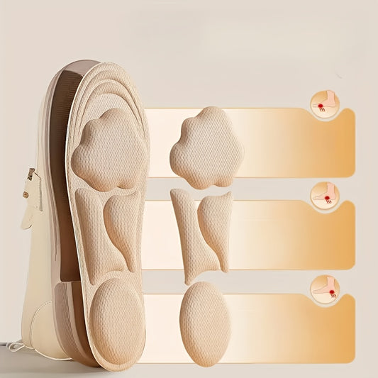 4 PCS Set 35-42 Size Unisex 6D Cloud Feel Shoe Inserts | Thick, Soft, Breathable, Ergonomic Design for High Heels, Sports, And Casual Shoes | Comfortable Shock Absorption, Durable Lightweight, Memory Foam Material