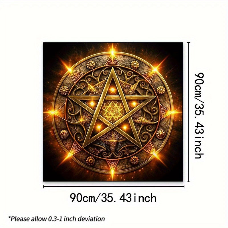 120 x 120cm Adults Mystic Five-Pointed Tarot Tablecloth/Altar Cloth Suitable for Divination, Tarot Readings, Magic & Party Decor - Occult Decorative Covering with Pattern, Fabric for Tarot Games & Events