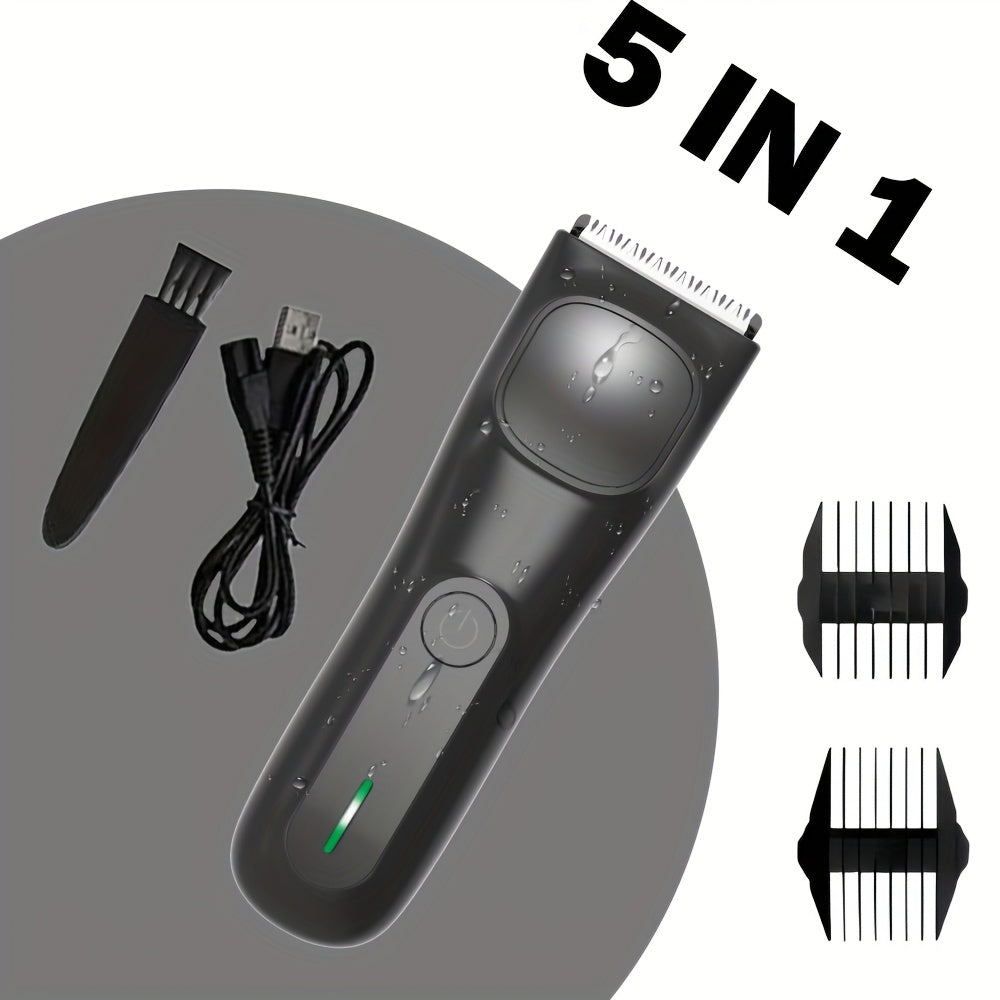 Men's And Women's Groin And Body Hair Trimmer, Electric Ball Trimmer, Public Grooming Tool, Comes with 2 Guard Attachments, Ceramic Blade Head, Wet And Dry Shaver, - USB Rechargeable Electric Razor, Hair Clipper, Hair Scissor