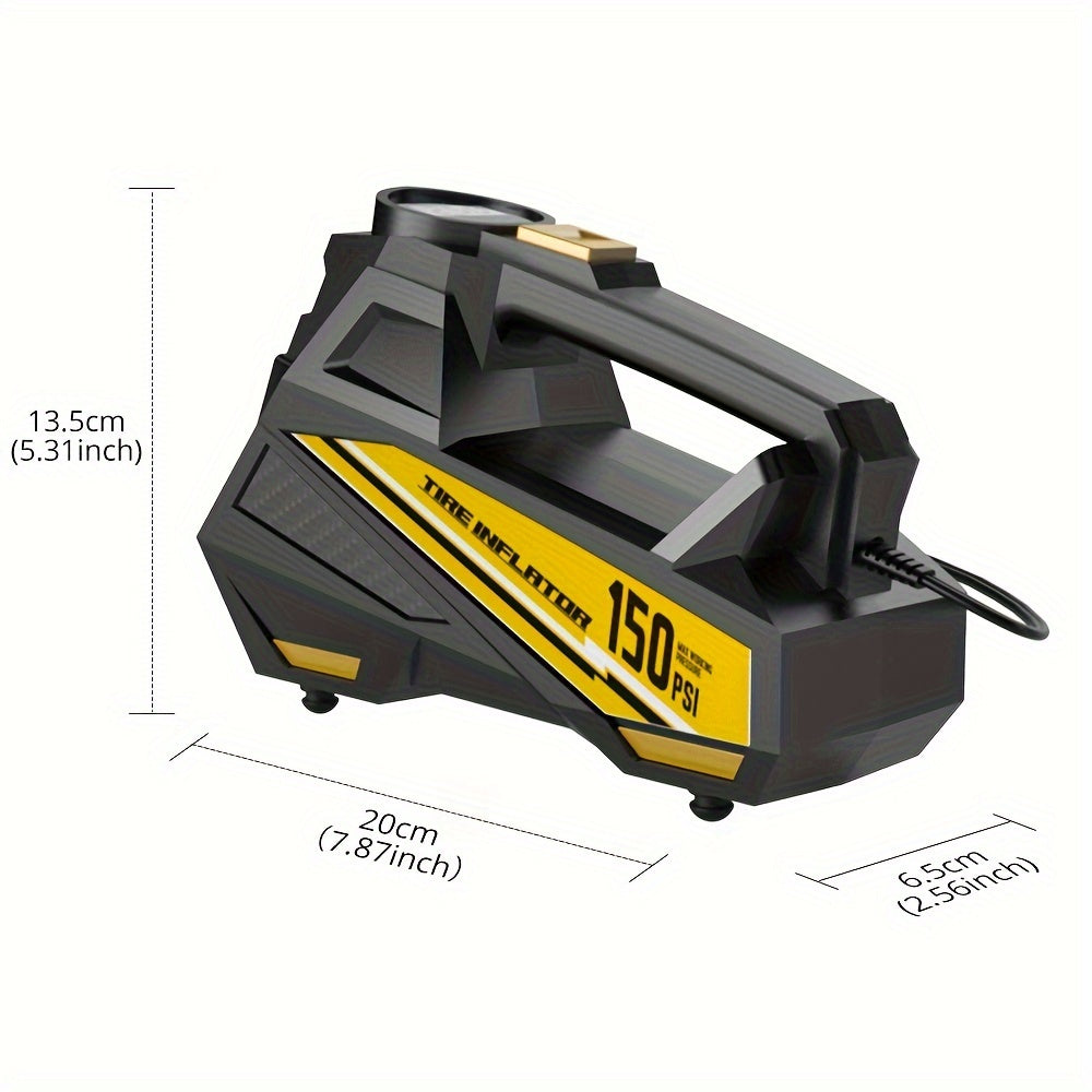 Digital Tire Inflator Is a Portable Air Compressor Designed for Cars, Motorcycles, Boats And Bicycles, Operating on DC 12 Volt And Featuring an LED Light, Without Battery