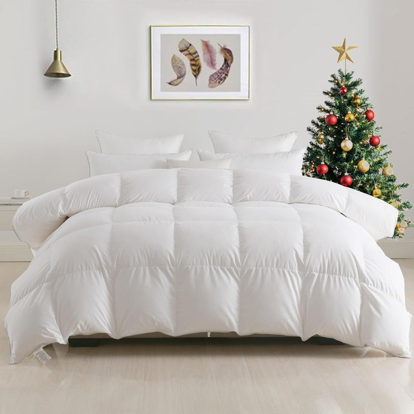 15 Tog King Size Duvet All Season Comforter Made in UK Cover, Lightweight Skin Friendly Quilt, Down Alternative Ultra-Soft Plush Breathable Duvet Set Home Bedding Supplies