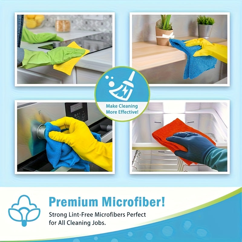 NEW 16/32-Pack Set Microfiber Cleaning Cloths - Reusable, Nonwoven, Super Absorbent, Non-Scratch Wipes for Dusting, Polishing, and Wiping in Kitchen, Car, Glass, Floors, and Furniture - Durable Household Cleaning Cloths