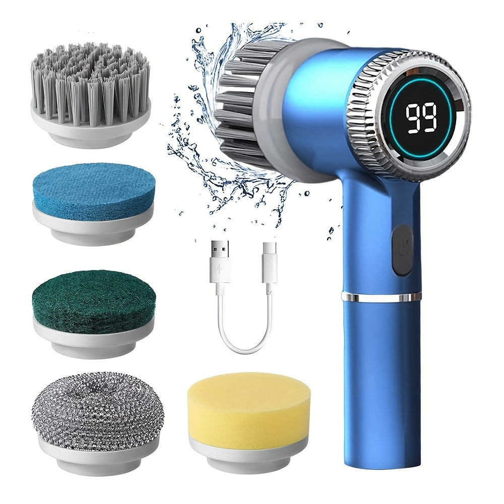 Upgraded Powerful Full Set Electric Cleaning Brush, USB Rechargeable Wireless Handheld Rotating Washer, Cleaning Supplies, Household Cleaning Brush, Electric Shoe Brush, 3 Adjustable Speeds, Suitable for Home and Kitchen Deep