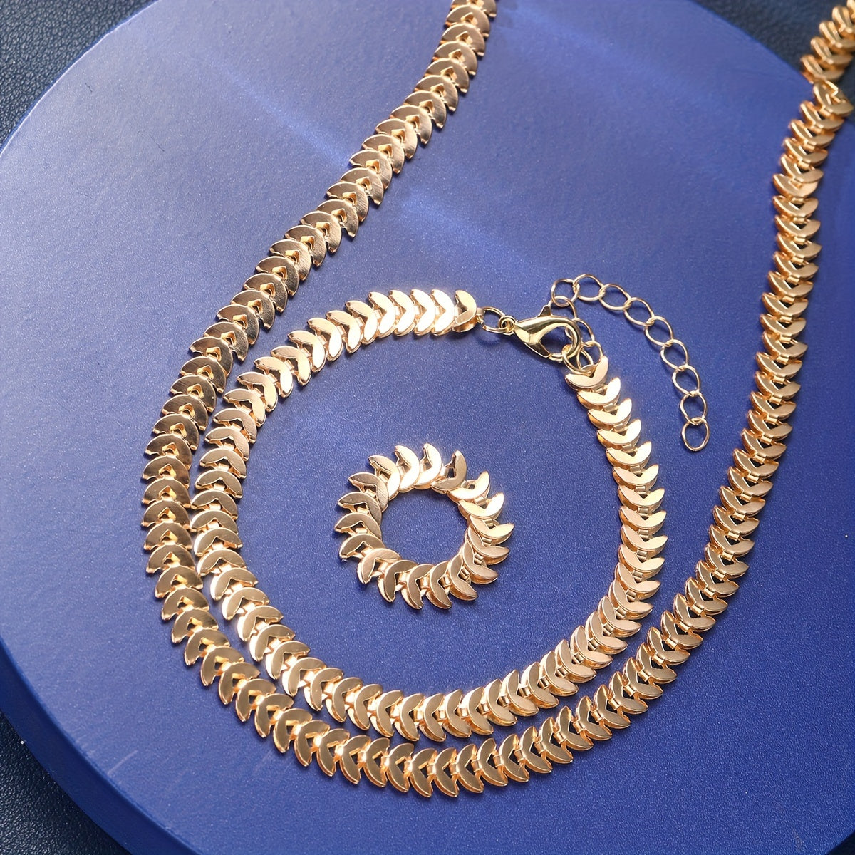 3 PCS Set Hip-Hop Style Women's Jewelry Set - a Combination of Necklace, Bracelet, And Ring, Suitable for Casual Wear And Gifting, for Spring And Summer Jewelry Sets
