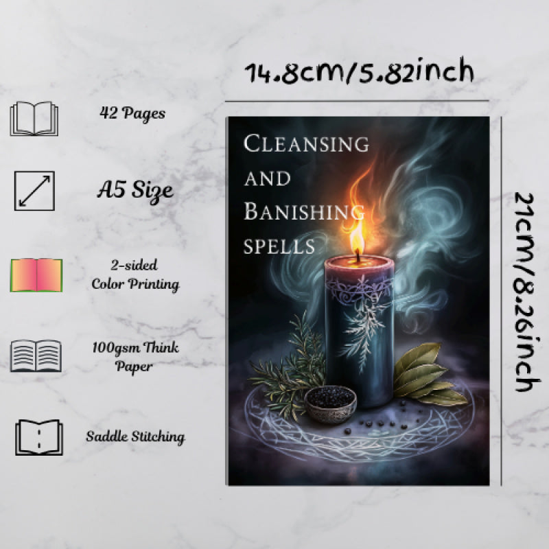 Black Magic Spells Cleansing & Banishing Rituals Notebook for Adults - 15 Smoke, Salt, Sound, Moon Methods, Energy Clearing Practices, 14 Banishing Techniques, Ritual Theory, Energetic Boundaries, Witchy Spiritual Workblock