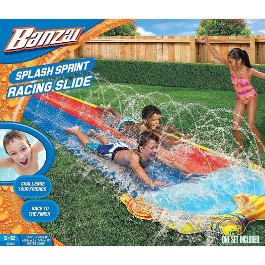 +14 Teenagers Adults 16ft Splash Sprint Racing Water Slider for Home Lawn Use Water Sports Accessories Summer Water Games Supplies