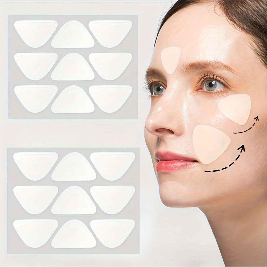 90 PCS Set of Facial And Forehead Wrinkle Patches - Small Patches for The Eyes, Mouth, And Forehead - Triangular Non- Facial Tape Ideal for Treating Frown Lines, Crow's Feet, And Fine Lines