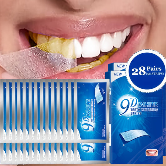 56pcs/28 pairs 9D Teeth Strips Set, Safe and, Removes Dirt, Brightens Teeth