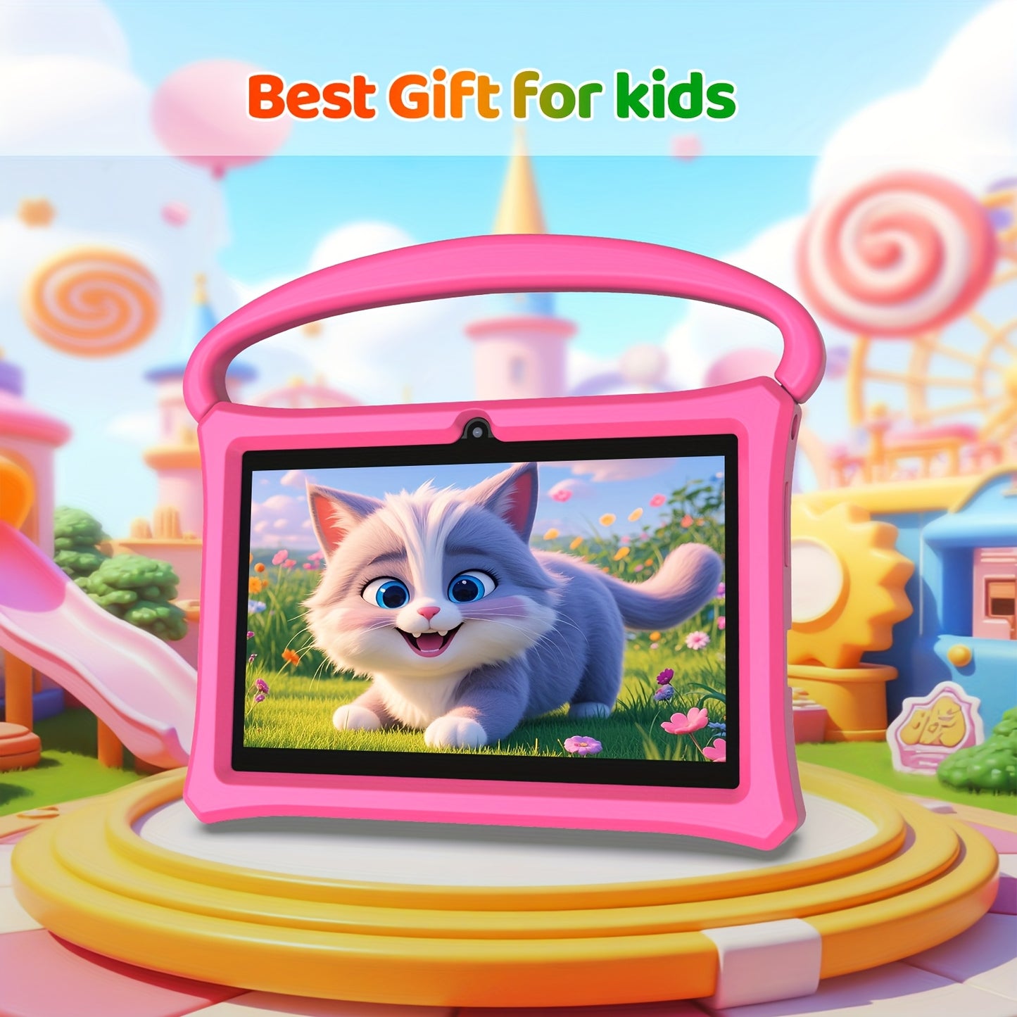 Android 13 Tablet, 17.78 cm Kids Tablet, Silicone Case, Quad-core, 7731 CPU, 4GB (2+2GB Memory Expansion) RAM, 32GB ROM, 3500mah, 1024*600 IPS, HD Touch Screen, Kids Learning Machine, Android Tablets