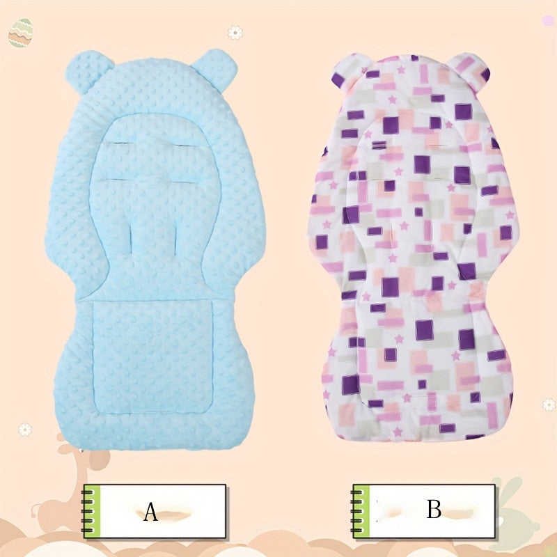 1pc Plush Stroller Mat for Most Strollers - Soft Breathable Polyester A-Adorned with Plush Warmth, Summer Comfort & Secure Fit for Baby Carriages & Prams, Stroller Accessories, Baby Stroller Seat Cover, Cozy Stroller Accessor