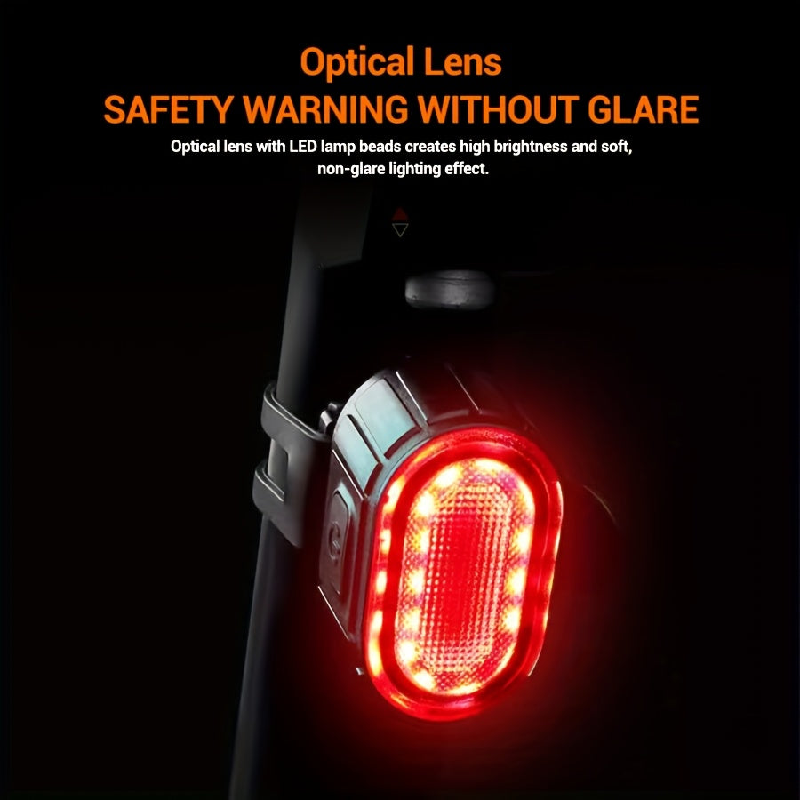 2 PCS Set of Bicycle Front and Rear Light Kit | Multi-functional LED Cycling Headlight and Taillight, USB Charging, Portable Night-time Cycling Floodlight, Easy to Install, Suitable for Night and Mountain Road Cycling