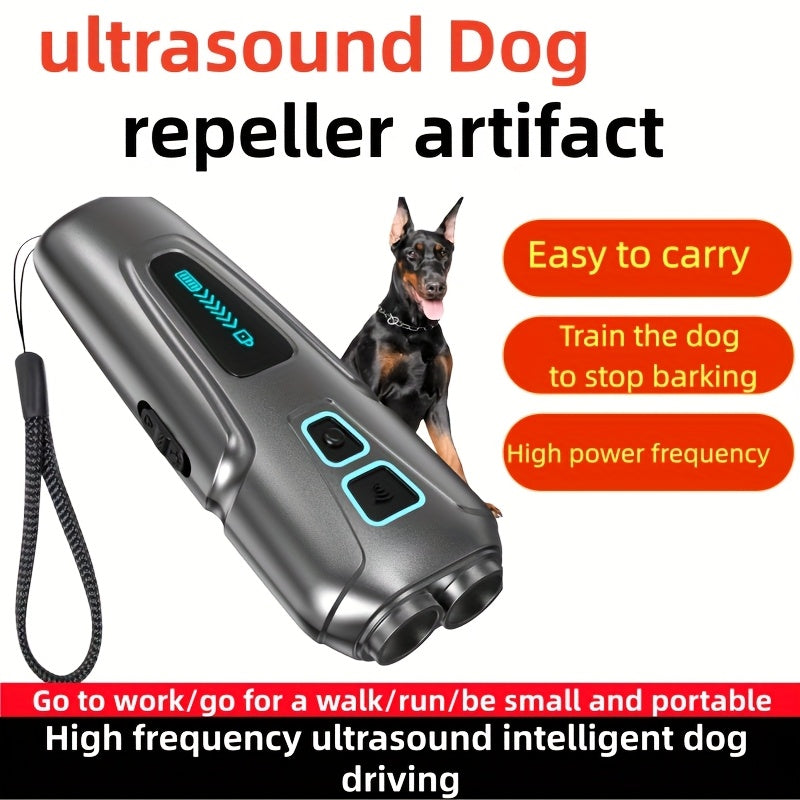 Profession Soundwave technology Dog Repeller Outdoor Safety Device Deterrent Device Anti Barking Stop Control Bark Training High Power Dog Repellent with LED Flashlight, Pet Behavior Correction, Durable Construction, Pet Trai