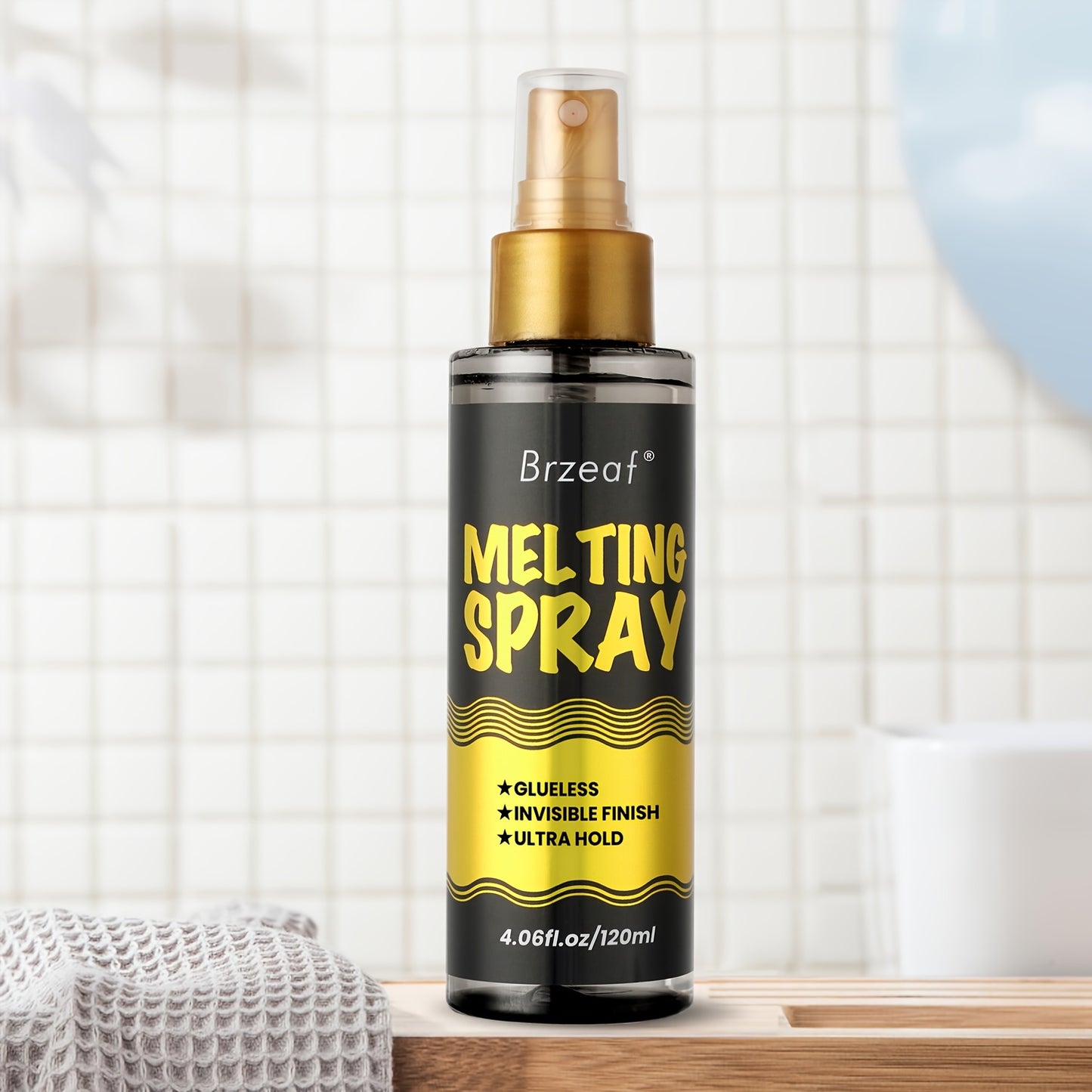 120ml Lace Melting Spray And Holding Spray, Extreme Hold Melting Spray For Lace Wigs, Glueless, Strong Natural Finishing Hold, Dries Quickly, Wig Melting Spray & Hair Adhesive For Wigs