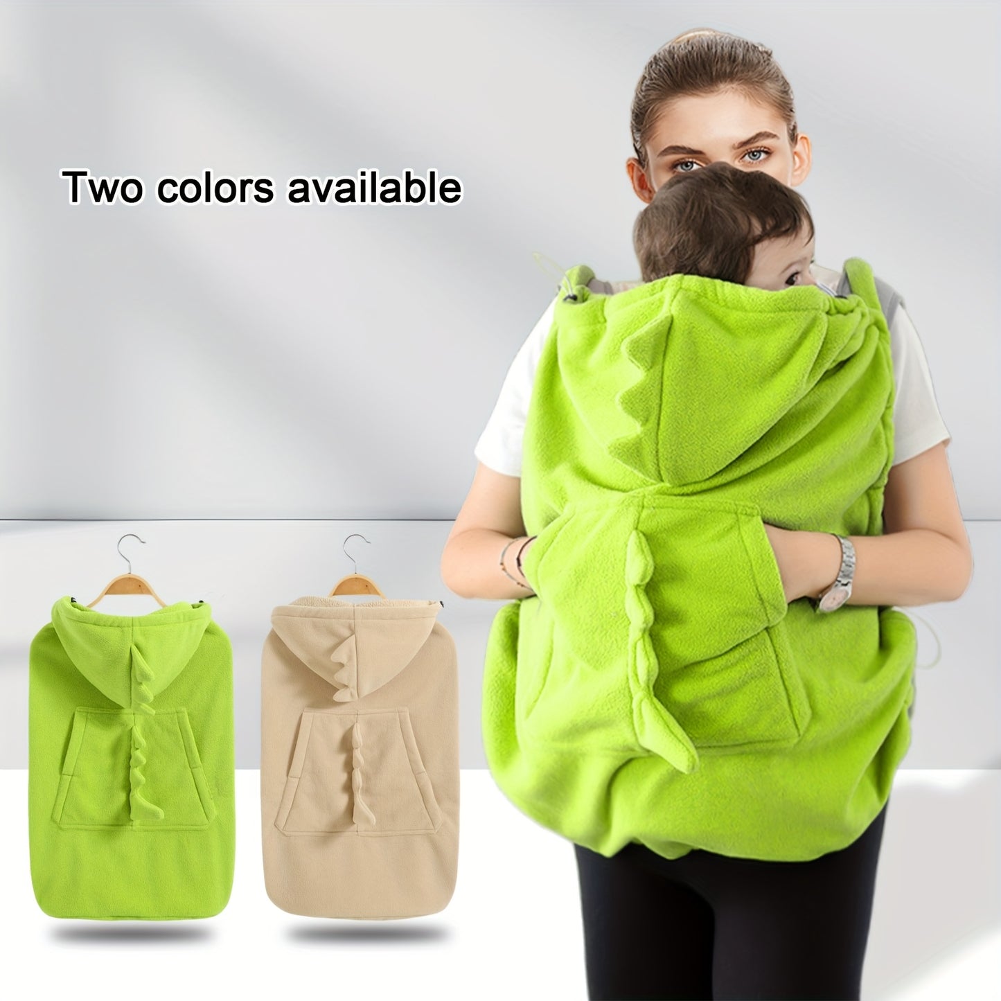 1pc Soft & Windproof Baby Carrier Blanket - Cute Cartoon Dinosaur Design, Multi-Use for Strollers & Baby Carriers, Front Hand Warmer Pocket, Lightweight Polyester Fabric, All-Season Use, Travel Essentials|Dinosaur Print|Knit