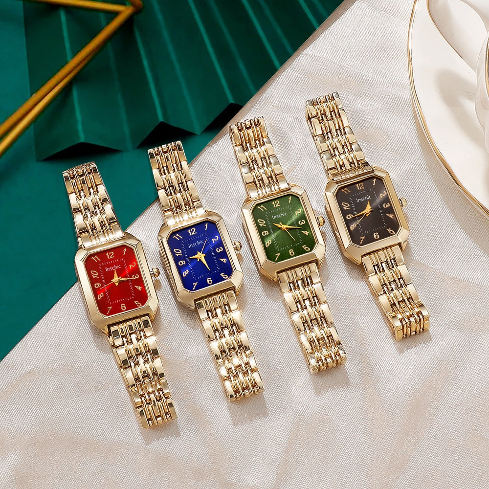 5pcs Set 4 Colors Women' Gorgeous And Fashionable Quartz Watch+ Jewelry Set Valentine's Day, Easter, Ramadan, Wedding, Birthday Party, Christmas Horror, Halloween, Give Friends Gifts Eid Al Adhan