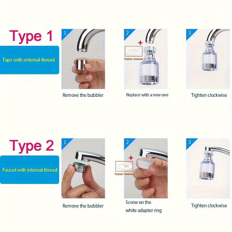 10 PCS Set Water Purification Faucet with 9 Replaceable Filter, Splash-Proof Faucet Sprayer Head with Filter, Swivel Faucet Water Filter Extender, House Bathroom Water Filtration System