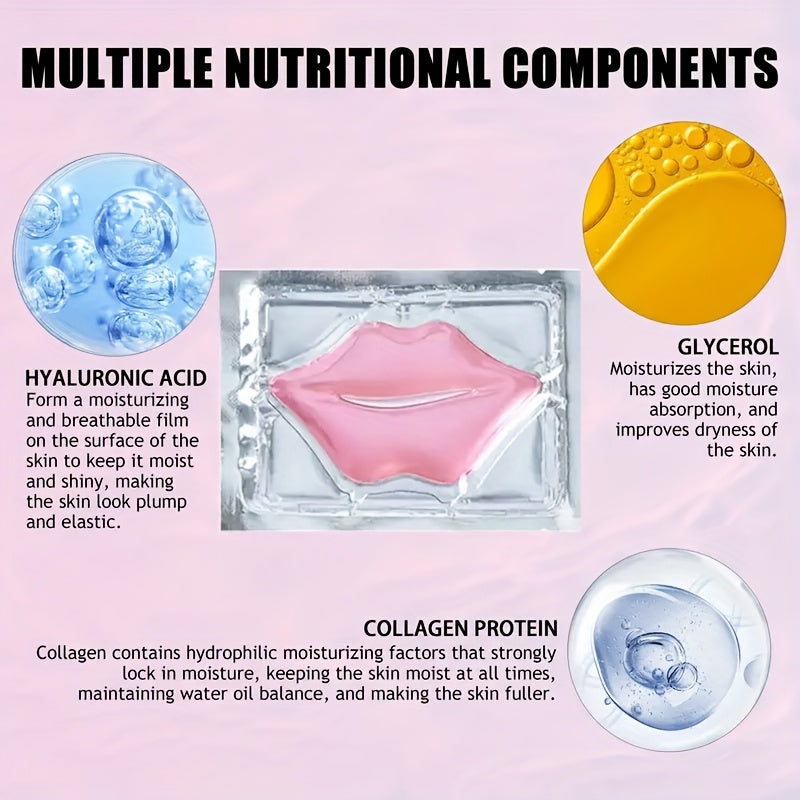 20 PCS Set Collagen Crystal Lip Mask Moisturizes Dry Lips, Smooths Fine Lines, Deeply Hydrates, Makes Lip Skin Firmer And Younger, And Gives You a Pink And Fresh Mouth