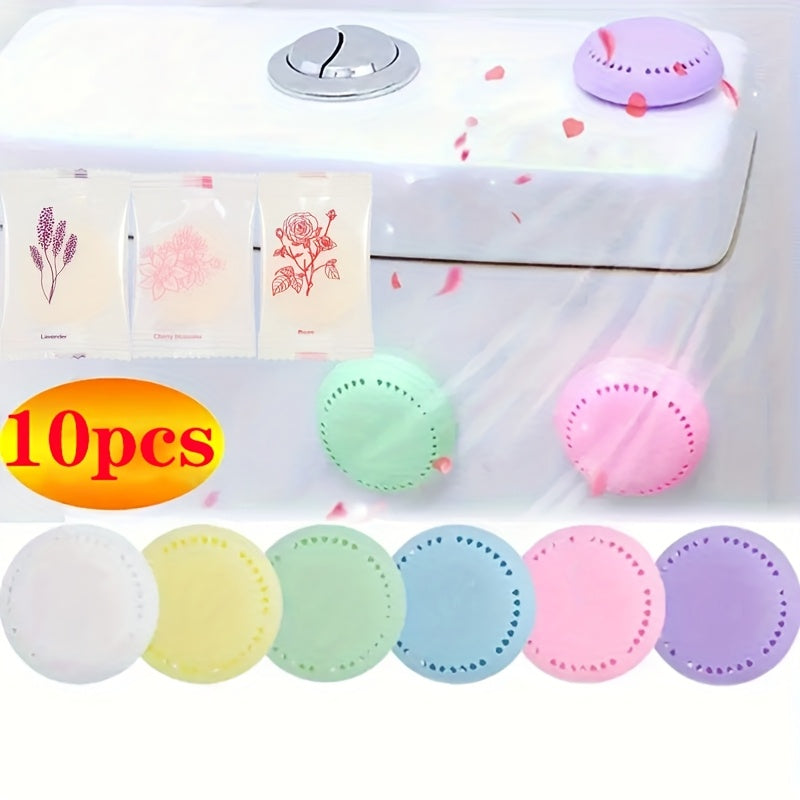 10 PCS Fragrances - Lavender, Cherry Blossom, Rose, Long-Lasting Deodorant, Solid Air Freshener Suitable for Bathroom, Bedroom, Car, And Home - Deodorizing for Cabinets And Toilets - Cleaning Supplies