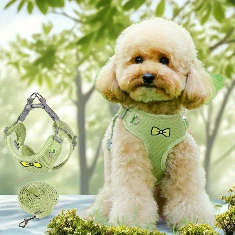 Anti-Breakaway Dog & Cat Harness Vest with Leash - Quick-Dry Breathable Adjustable Pet Vest, Comfortable All-Season Use, Easy Clean Design for Small Pets, Leash Included | Adjustable Pet Harness | Quickdry Material