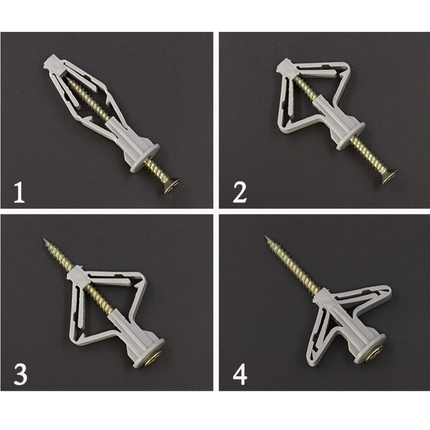 40 PCS Set Drywall Anchor Set Butterfly Anchor Hollow Wall Anchor Plastic Anchor with Screw 40pcs  Anchor + Screws for Drywall Wall Fasteners Home Bathroom Use