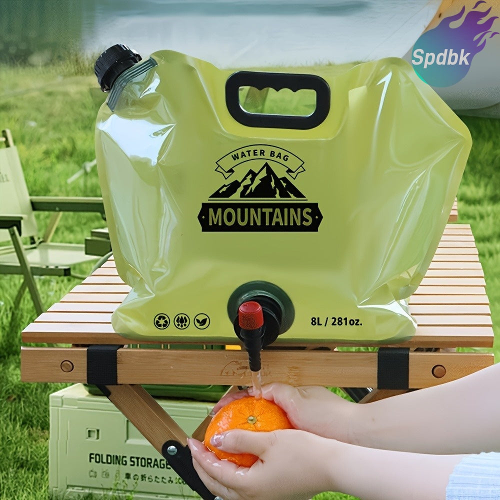 8L Portable Water Container with Faucet - Foldable, Lightweight & Durable PET Material, Ideal for Camping, Hiking, Travel & Outdoor Activities, Camping Water Jug