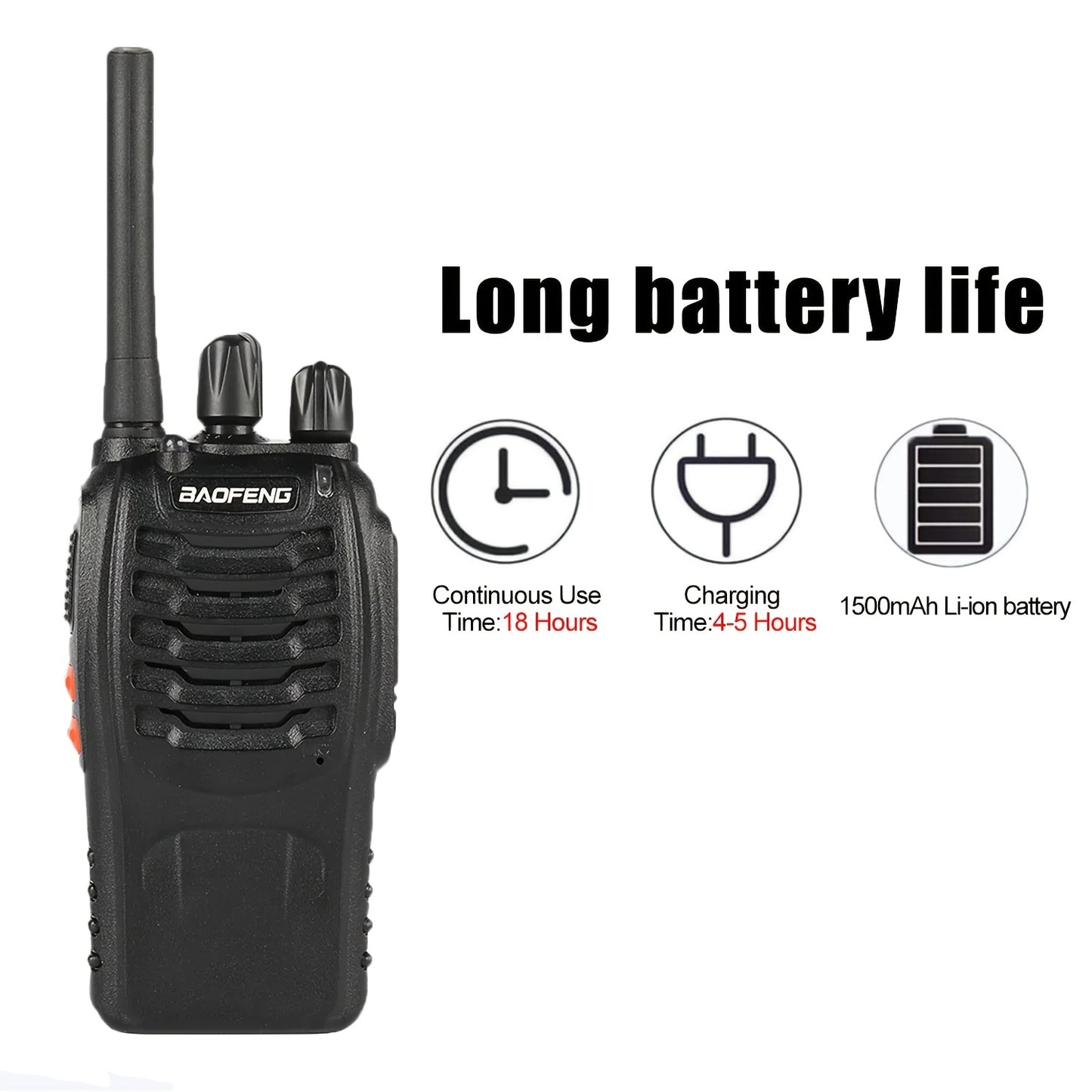 2pcs Set  Handheld Two-Way Radio for Adults, with LED Indicators And Integrated Antenna, Ideal for Hiking, Biking, And Climbing