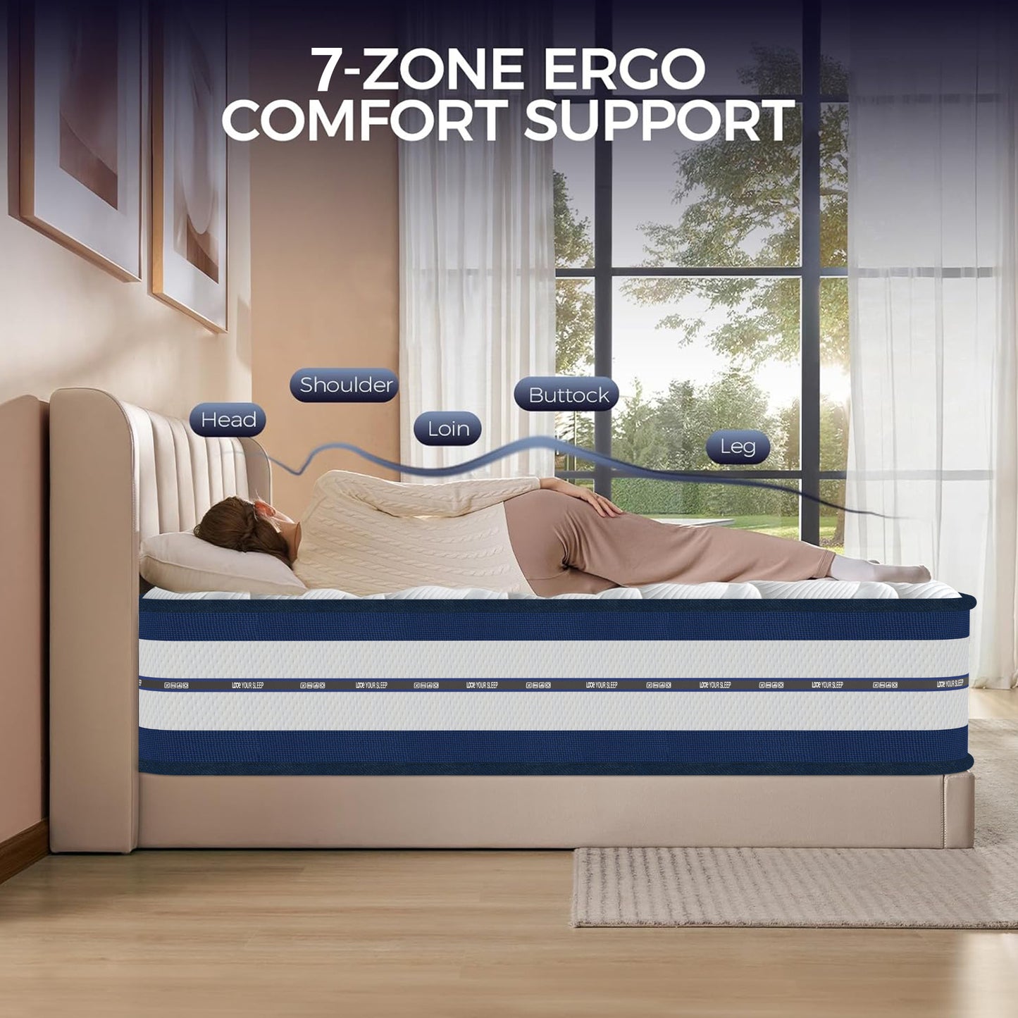 Double Mattress (135x190x28cm) 2000+ Pocket Springs & Gel Memory Foam 7-Zone Ortho Support Motion Isolation 3D Cool Cover Reinforced Reduction Medium Firm 31cm Vacuum Roll 200-night trial