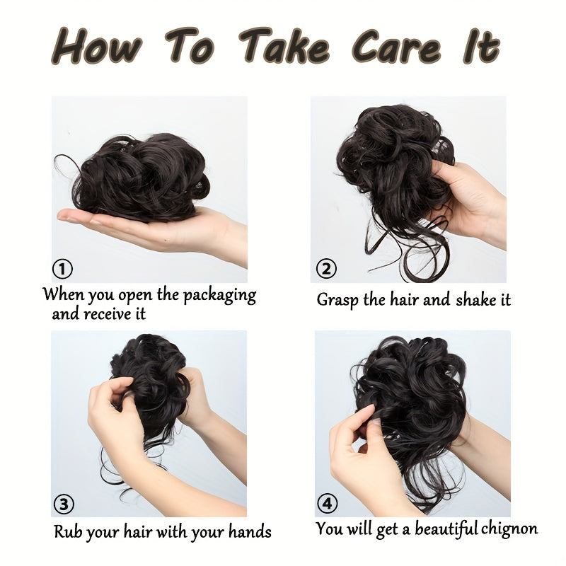 Elegant Women's Synthetic Curly Donut Hair Extension - Easy-to-Style for Daily Wear & Christmas Parties Hair Care Accessories