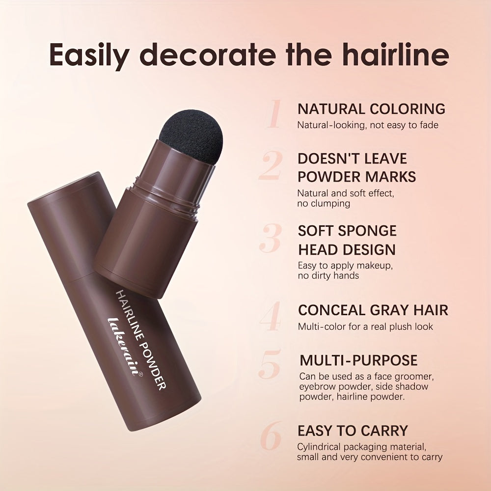 Hairline Powder Stick, Hair Shadow Sponge Pen, Used to for cover Gray Roots, Enhance Hair, And Conceal Thinning Hair, with Strong for coverage That Perfectly Matches The Roots to Create a Flawless Hairline