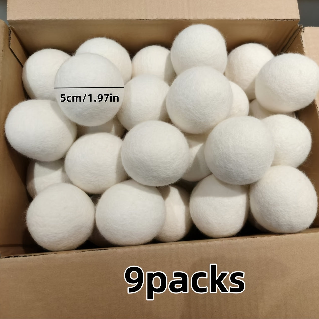 New Zealand Wool Drying Balls 9-PCS St  Laundry Drying Balls - Anti-Tangle, Quick-Dry Clothes Dryer Balls, Prevents Wrinkles & Tangles, Soft Wool Laundry Balls for Delicates, Down Jackets, Shirts, Pants - Compatible with All
