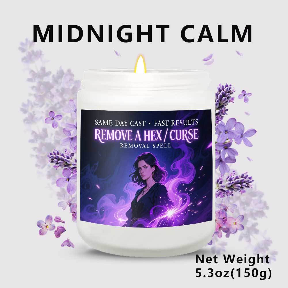 Curse Witchcraft Breaking Spell Candle - Remove Bad Energy & Hex Removal Ritual, Long-Lasting Soy Wax Magic Jar with Lavender Scent, & Rebound Spell for s, Witchcraft Gift for Women/Men (Halloween, Christmas, New Year) - Use